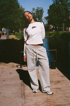 WOMEN'S WAFFLE LONGSLEEVE - WHITE