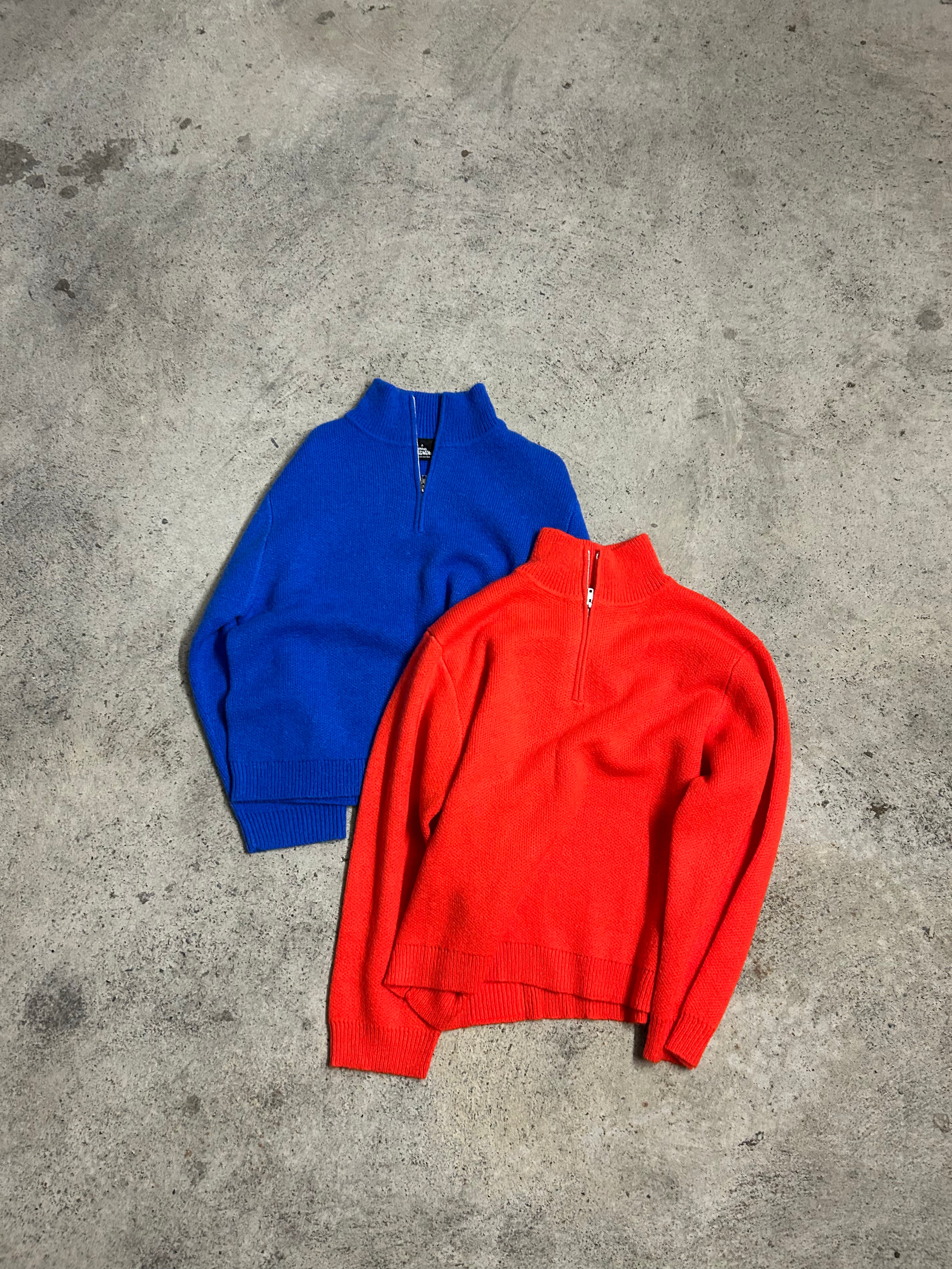 RED MOHAIR QUARTER-ZIP