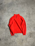 RED MOHAIR QUARTER-ZIP