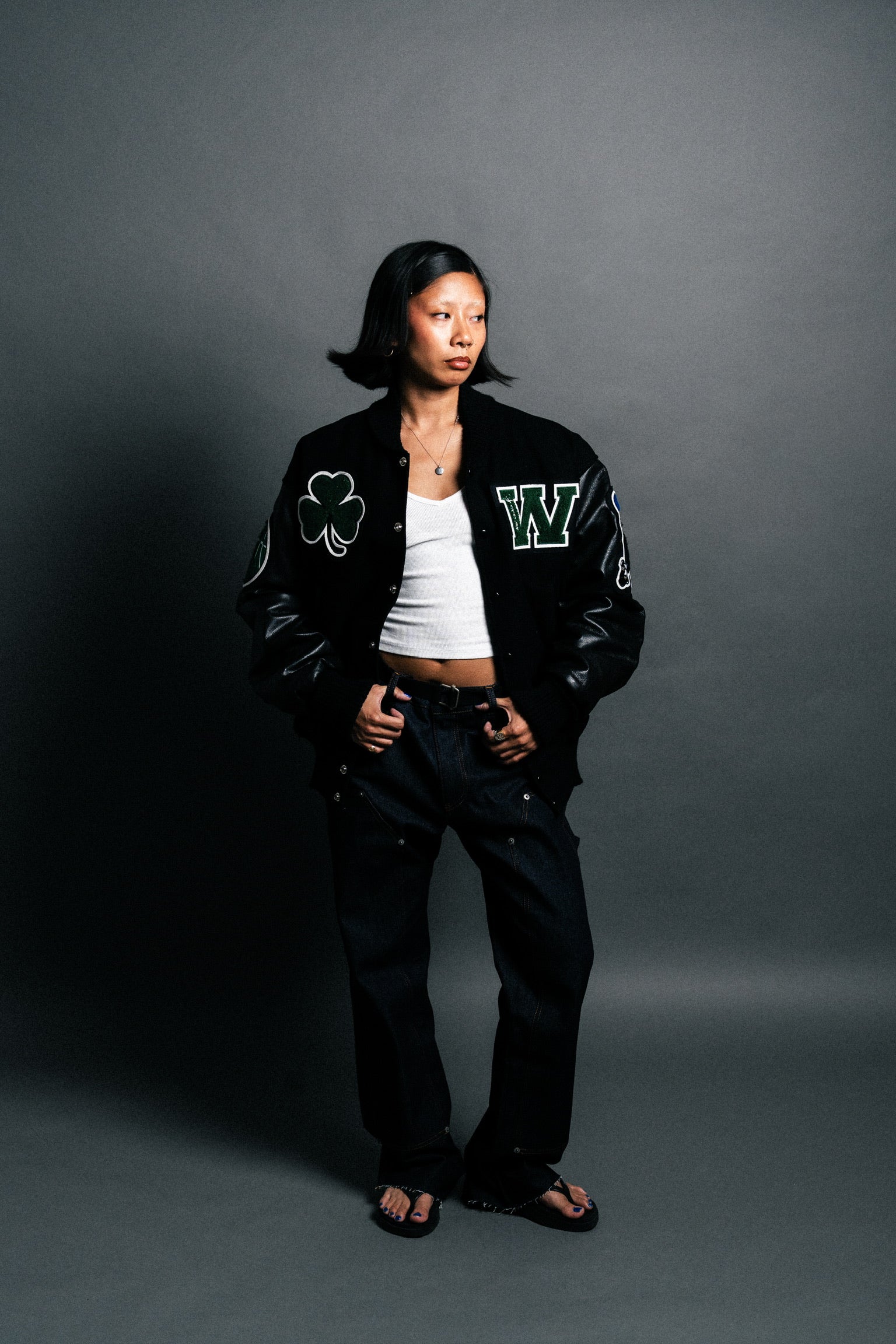 MAKE YOUR OWN LUCK VARSITY JACKET