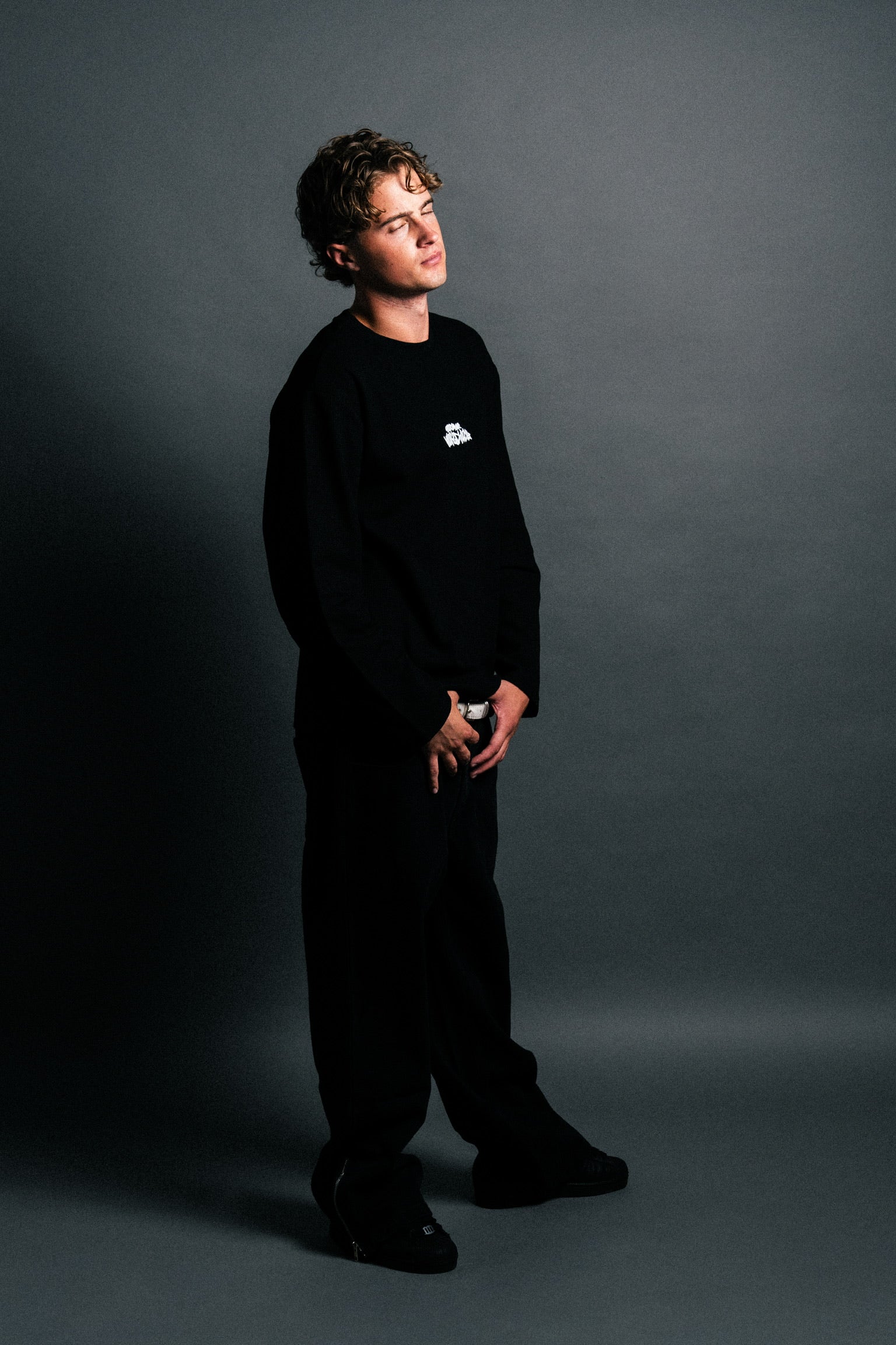 MEN'S WAFFLE LONGSLEEVE - BLACK