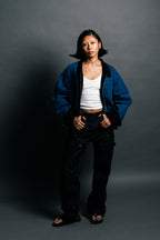 REVERSIBLE CROPPED DENIM JACKET