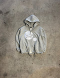 CROPPED DOUBLE ZIP HOODIE - GREY
