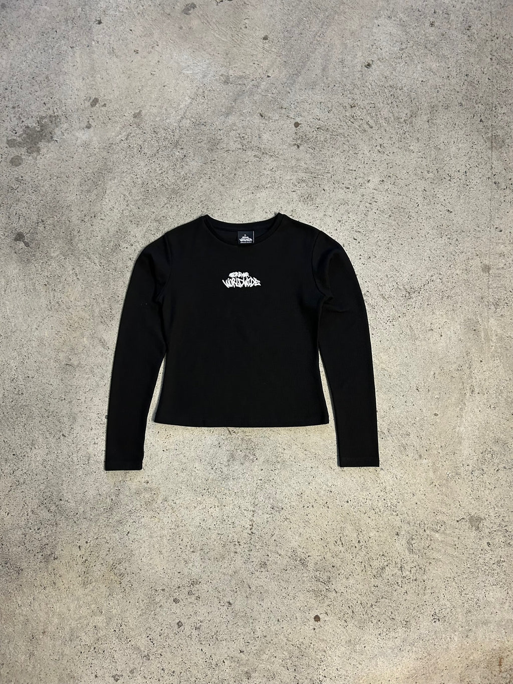 WOMEN'S WAFFLE LONGSLEEVE - BLACK