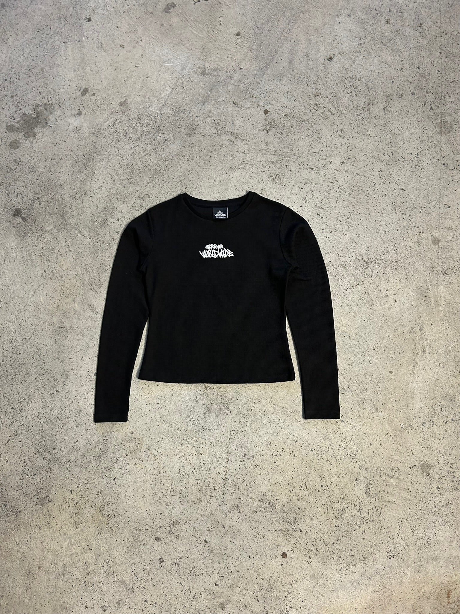 WOMEN'S WAFFLE LONGSLEEVE - BLACK